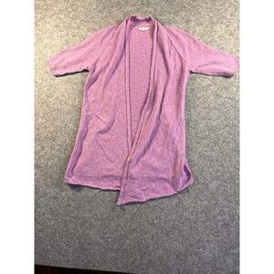Eileen Fisher Cardigan Women’s‎ XS Linen Cotton Open Front Short Sleeves Purple
